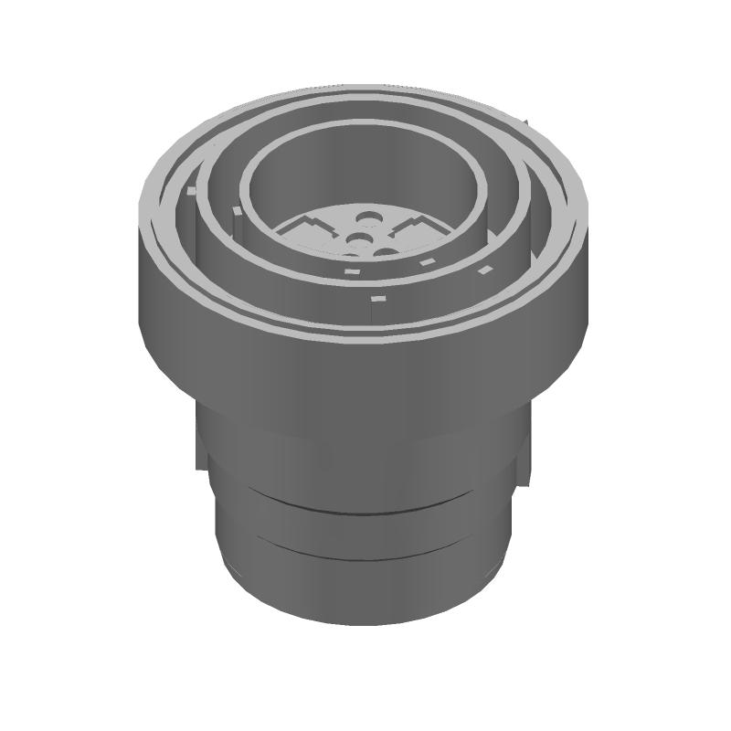 Female Circular Connector, 16 Pos, Shielded, Gold/Nickel Plating