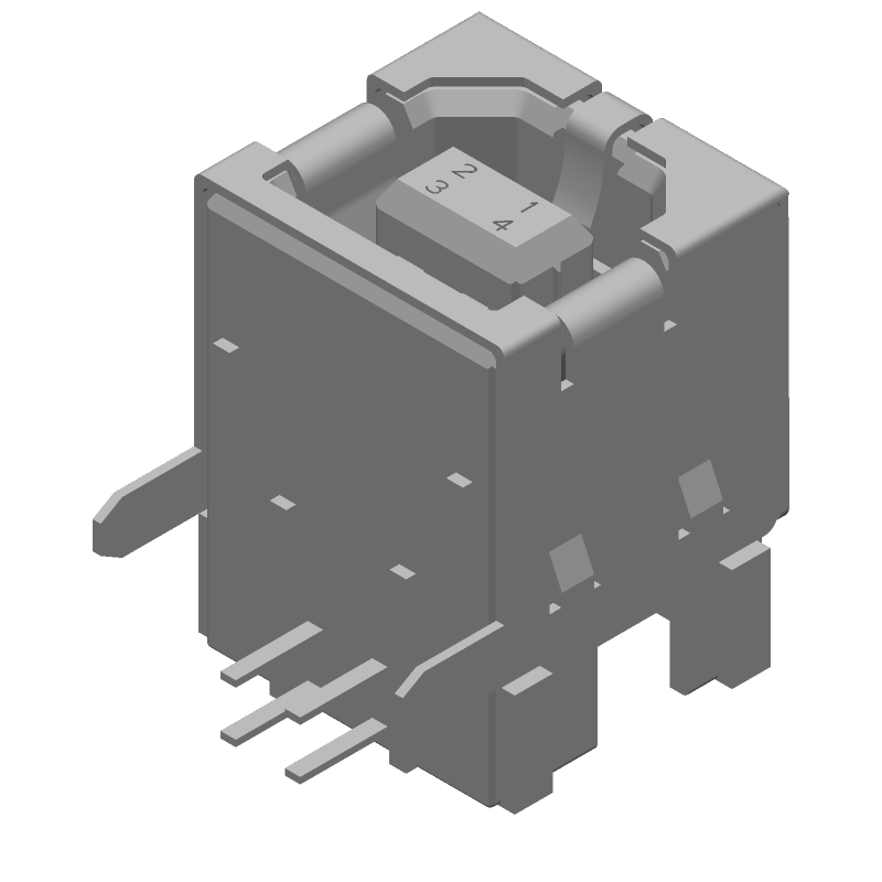 4 Pos USB B Receptacle, Right Angle, Shielded, Thru Hole, 1A