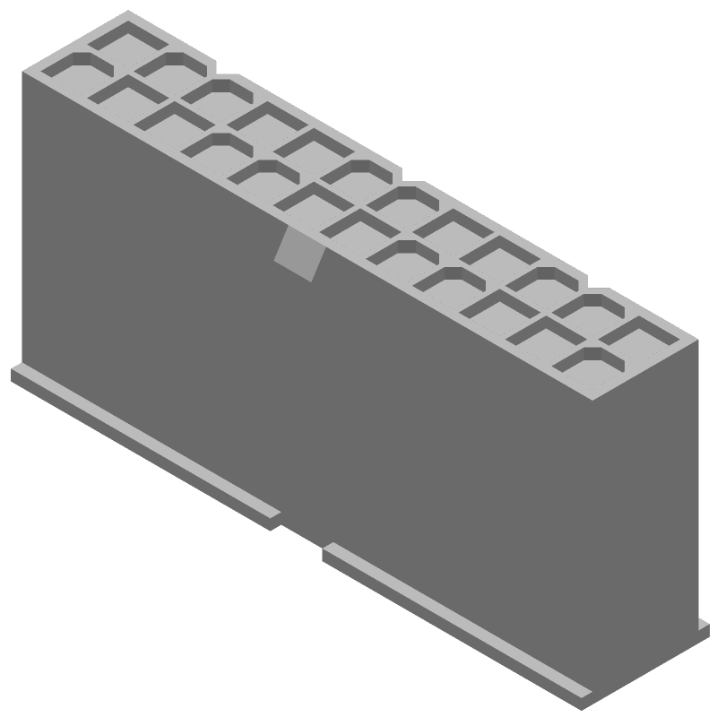 24 Pos 4.2mm Crimp Wire Housing, Male, 600V, 9A, UL94 V-2
