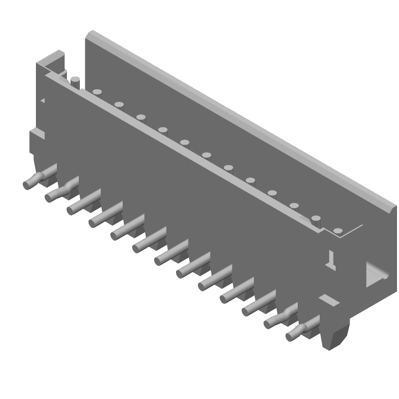 13 Pos 2mm RA Solder Header, 4A, Tin, Nylon, UL