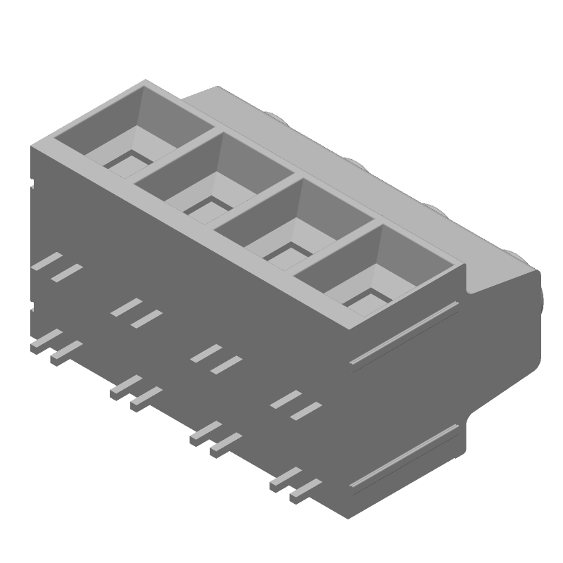4 Pos Terminal Block, 130A, 600V, 15mm Pitch, Thru-Hole, Green