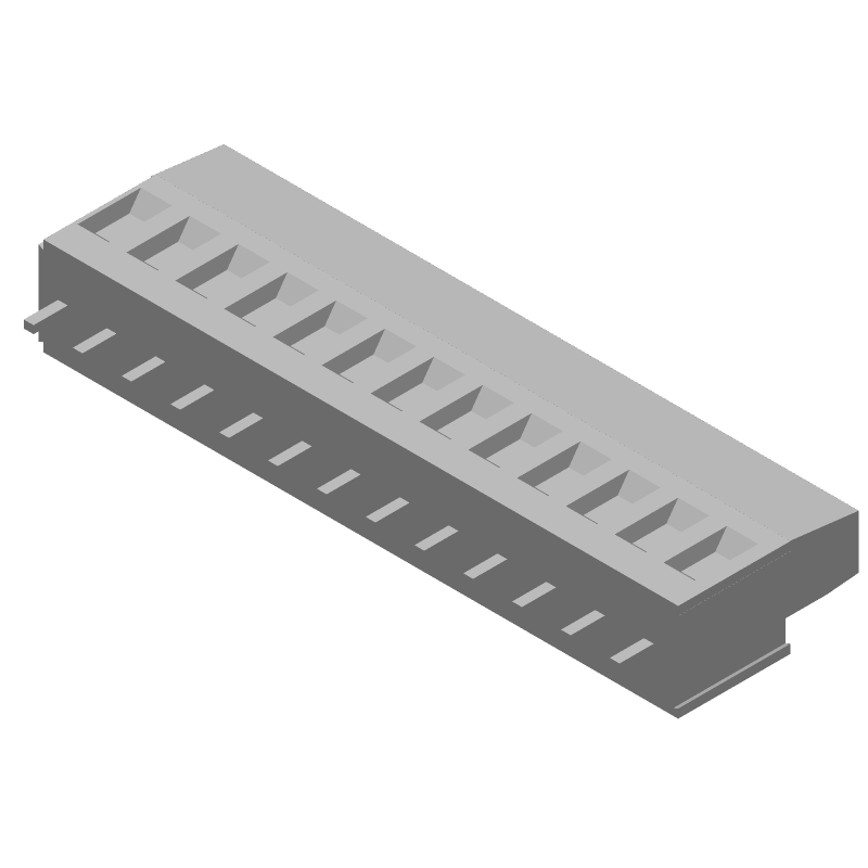 13 Pos 5mm Pitch Terminal Block, 24A, 300V, Solder, Thru-Hole, Green