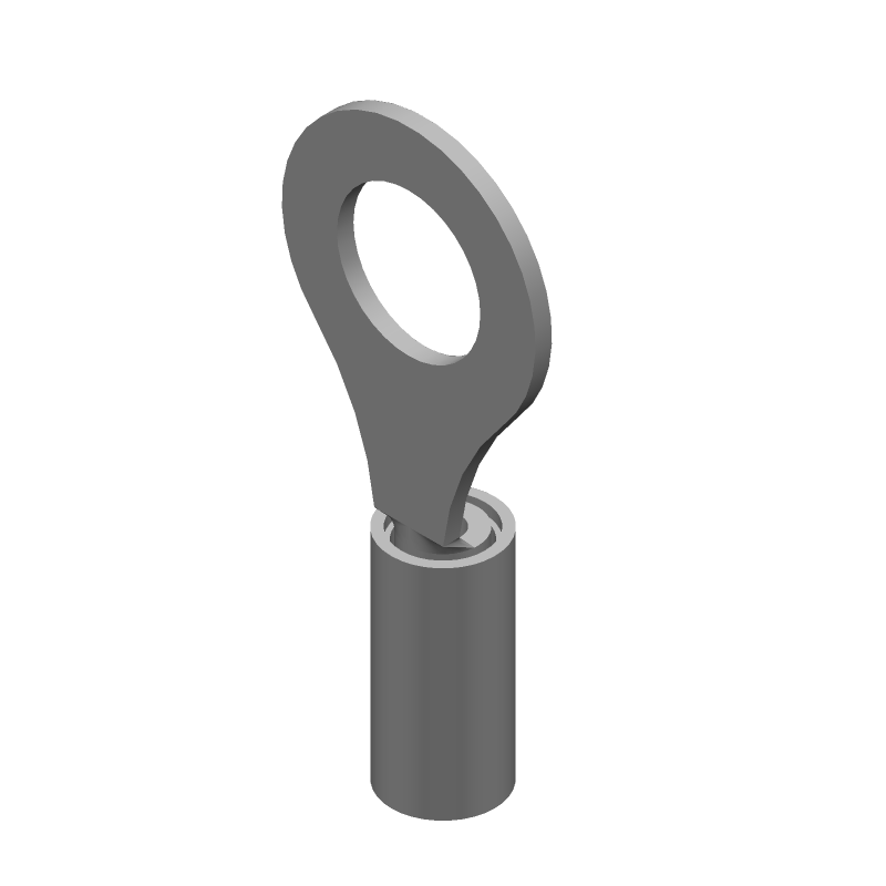 Ring Terminal, 16-22AWG, Copper, Tin/Lead Plated, Insulated