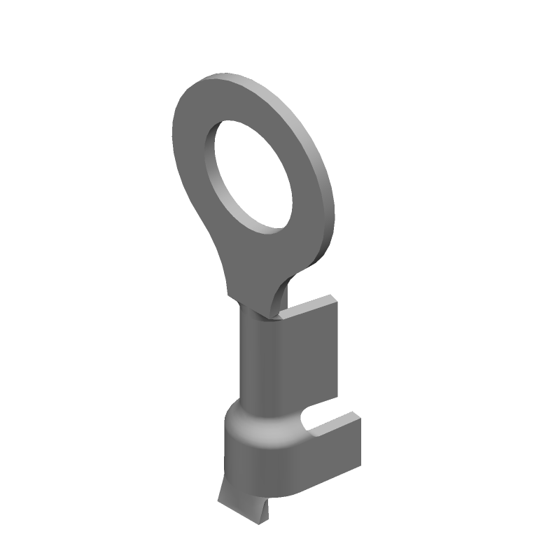 Ring Terminal, 18-22AWG, Brass, Unplated, M4 Stud