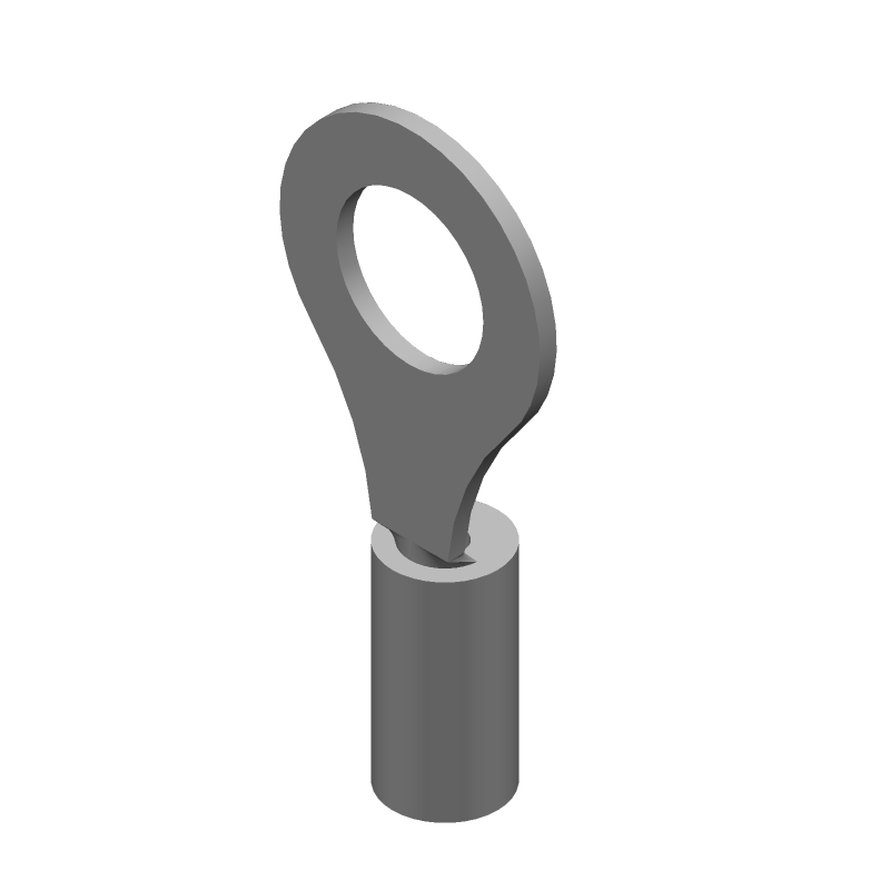 Ring Terminal, 16-22AWG, Copper, Tin, Insulated, 600V