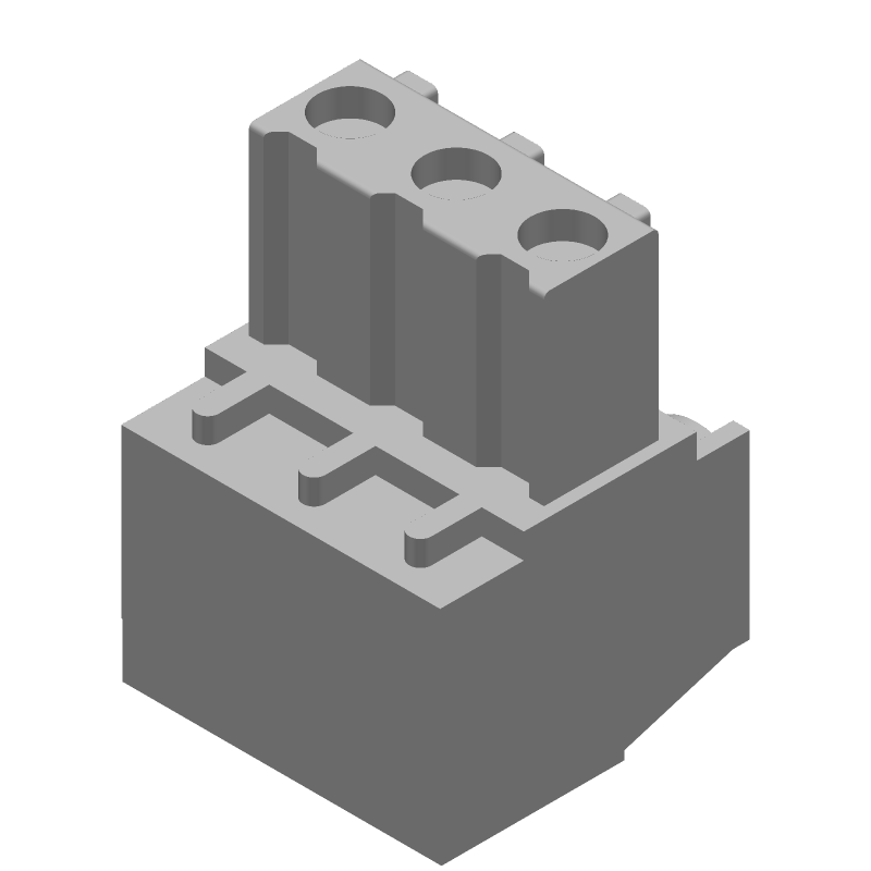 3 Pos Terminal Block, 11A, 300V, RA, Thru-Hole, Green