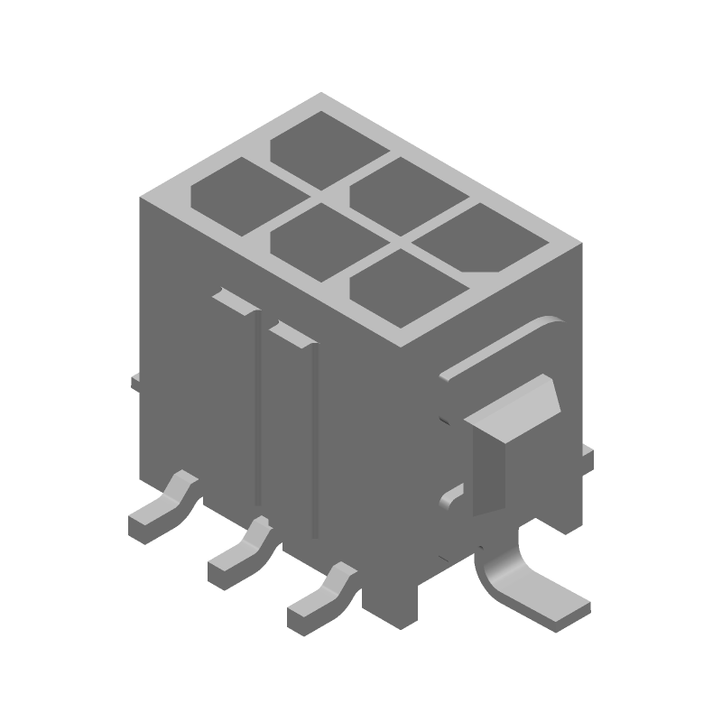 6P Wire-to-Board Connector, 5A, 250V, SMT, Male Pin, Black