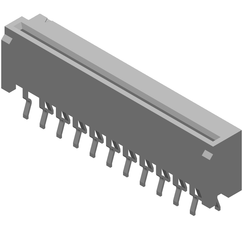 22 Pos FFC/FPC ZIF Connector, 1.25mm Pitch, 1A, Straight, Thru-Hole