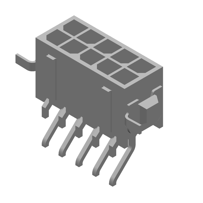 10 Pos RA SMT Wire-to-Board Connector, 5A, 250V, Tin