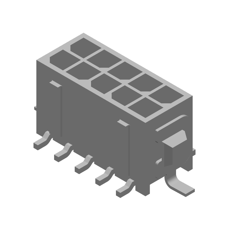 10 Pos Wire-to-Board SMT Rectangular Connector, 5A, 250V
