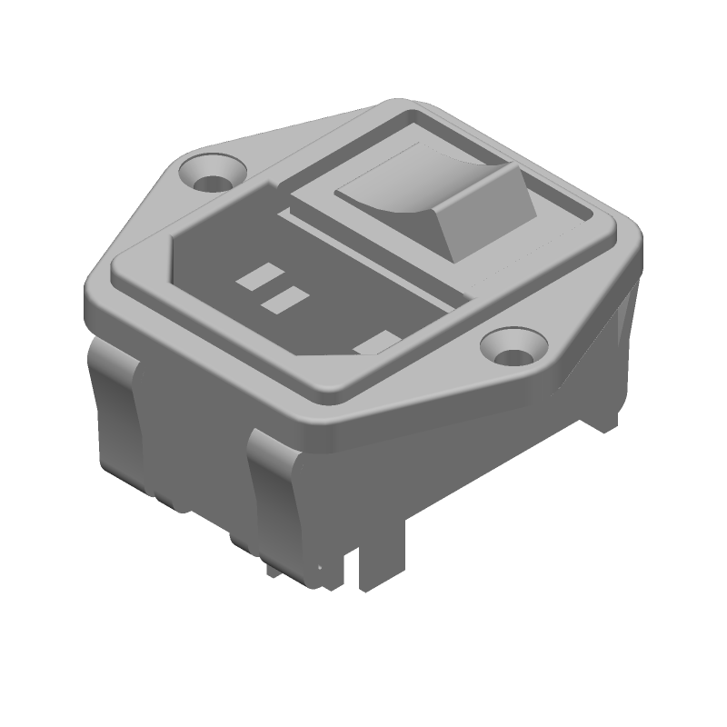 3-Pos 250VAC 15A Panel Mount Power Connector Module