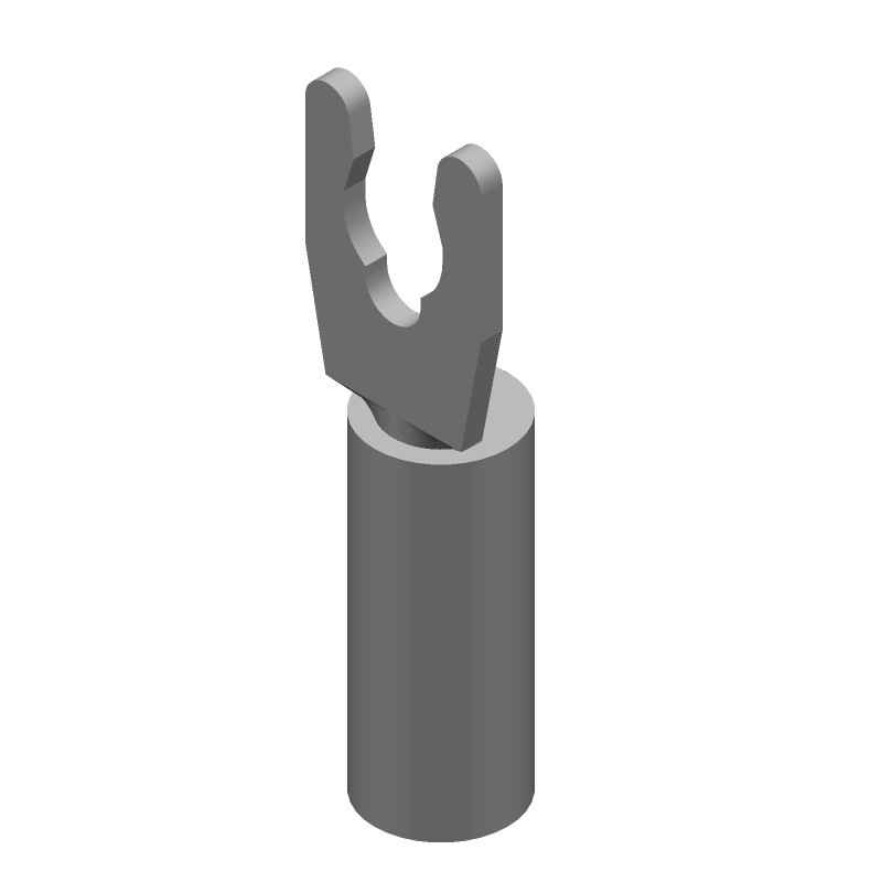 Spring Spade Terminal, 16-22AWG, Brass, Tin, 600V, Red