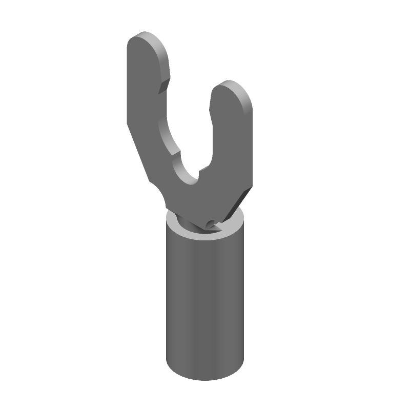 Spring Spade Terminal, Brass, Tin, 16-22AWG, 600V, Insulated