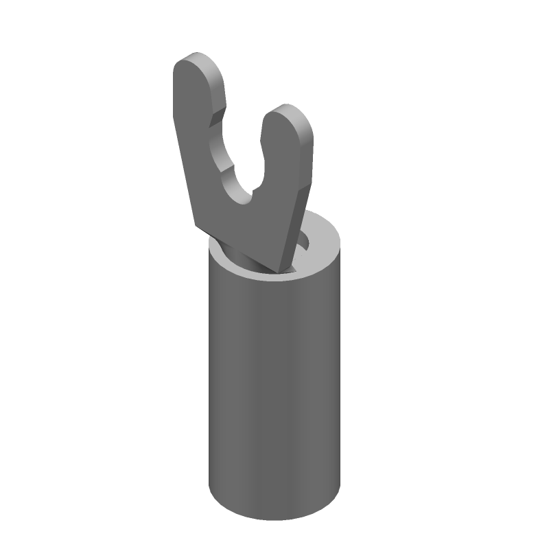 Spring Spade Terminal, 10-12AWG, Brass, Tin, Insulated, 600V