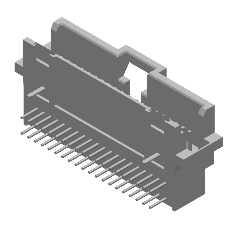 40 Pos 1.27mm RA Solder Header, 1A, 30V, Gold/Tin/Lead