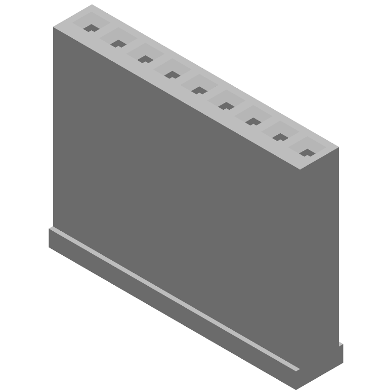 9 Pos 2.54mm Crimp Receptacle Housing, 3A, 250V, UL94 V-0, Black