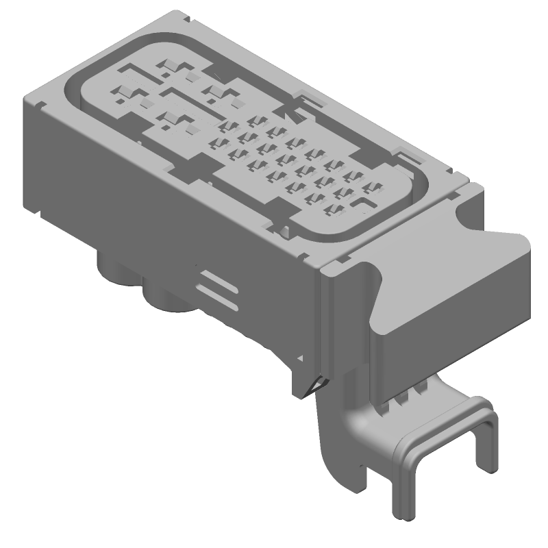 25 Pos Crimp Wire Housing, PBT, Signal, Free Hanging, Black