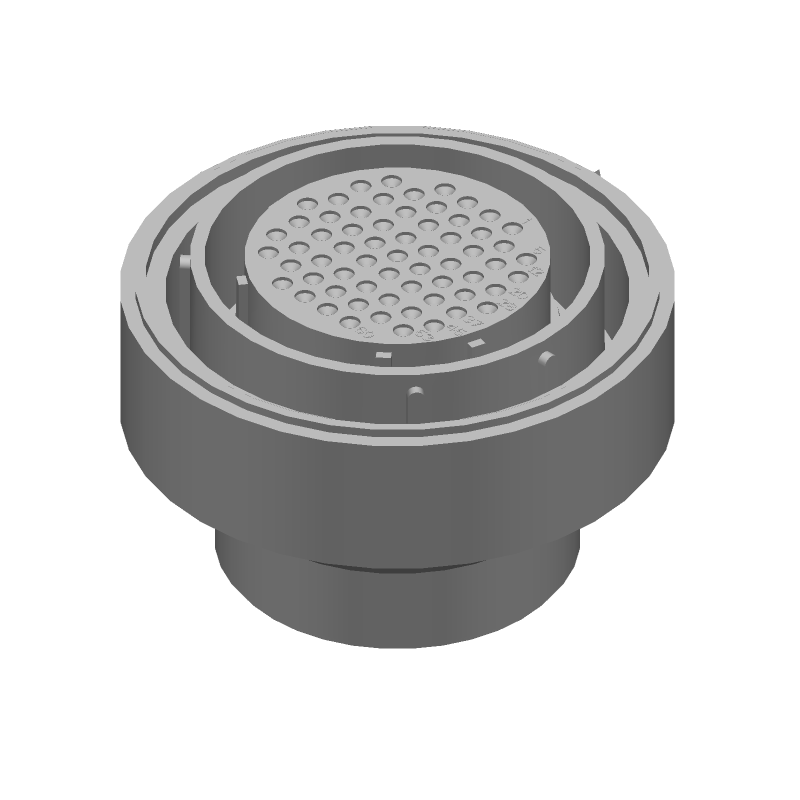 63 Pos Circular Connector, Crimp, Male, Size 28, Black