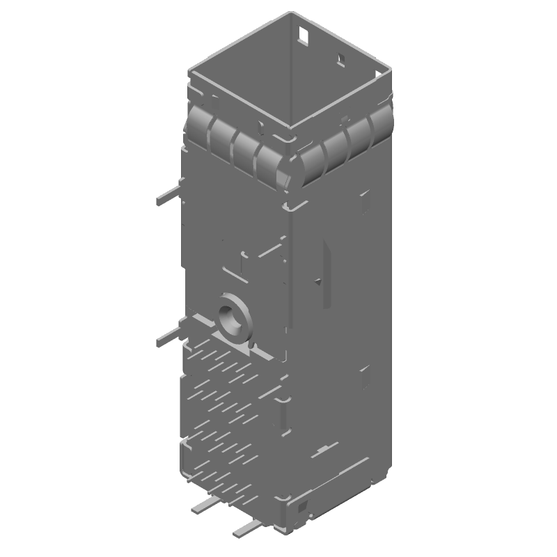 36 Pos Mini-SAS RCP Solder RA Connector, Female, Gold, Thru-Hole