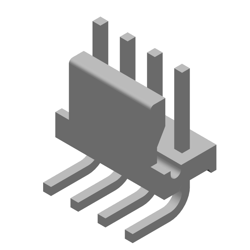 4 Pos Wire-to-Board Header, 7A, 600V, 3.96mm Pitch, RA TH