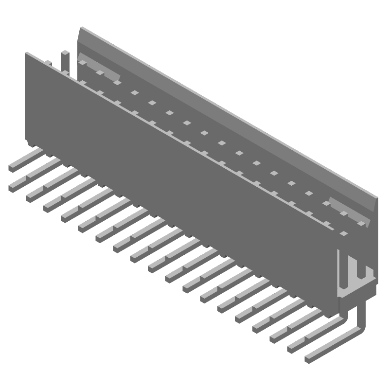 HE14 RA Header 2x18 Pin 2.54mm 3A Tin