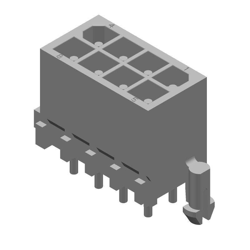 8 Pos Wire-to-Board HDR, 9.5A, 600V, Tin Plated Brass Pin
