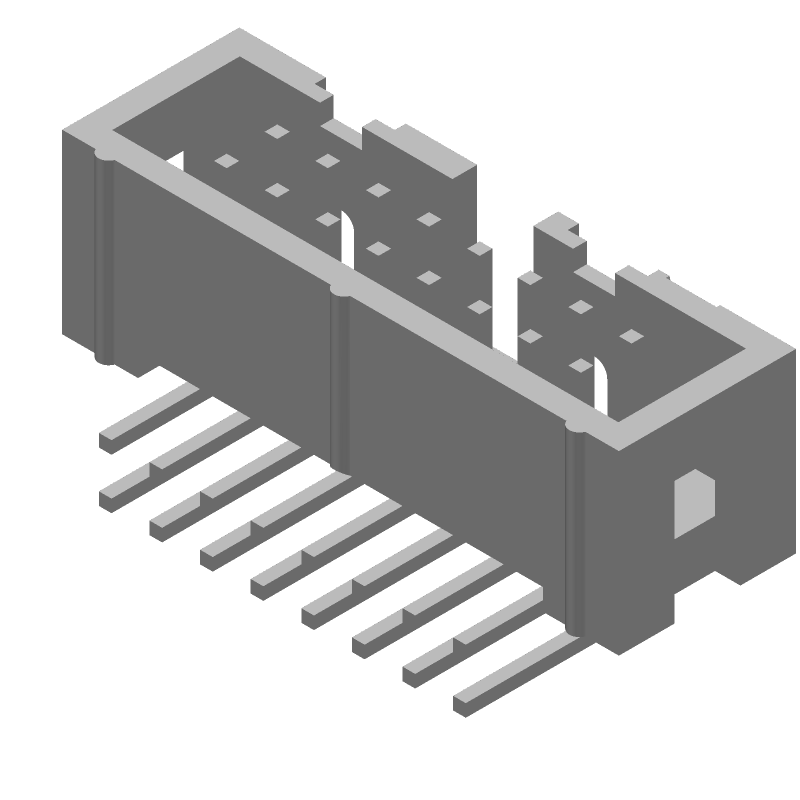 16 Pos 2.54mm RA Shrouded Header, Male, 1A, 250V
