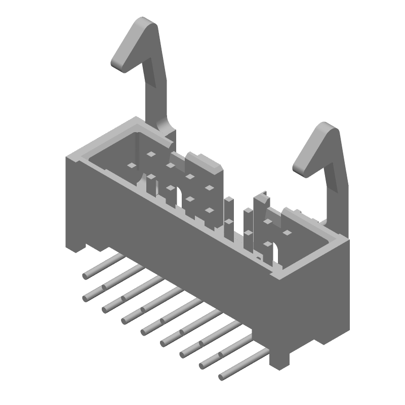 16 Pos 2.54mm RA Shrouded Header, Male, 1A, Gold/Pd, Blue