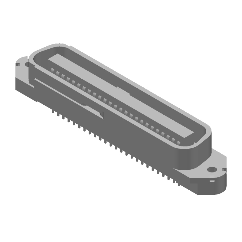 50 Pos Male Plug, Straight, Through Hole, Press-Fit, Gold Contacts