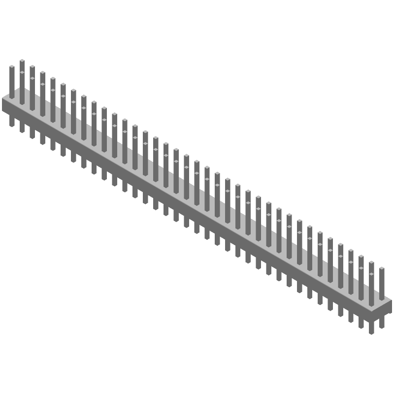 72 Pos 2.54mm Straight Header, 3A, Tin, PBT, UL94 V-0