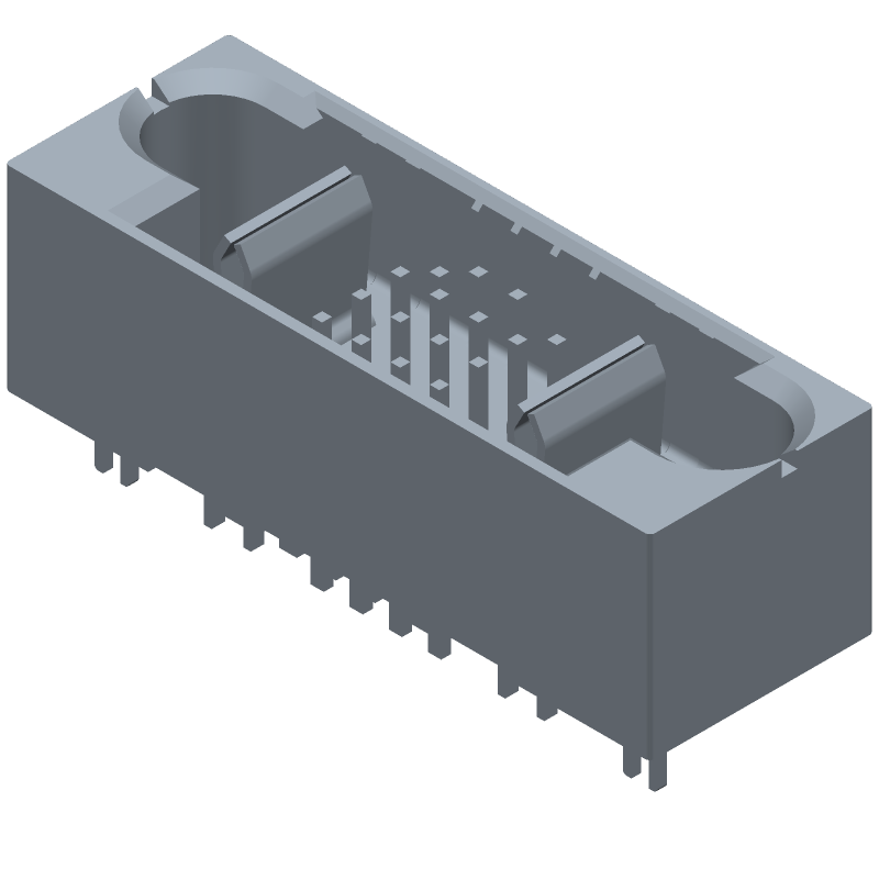 2Pwr/16Sig Header, 18 Pos, 2.54mm Pitch, Press-Fit, Thru-Hole