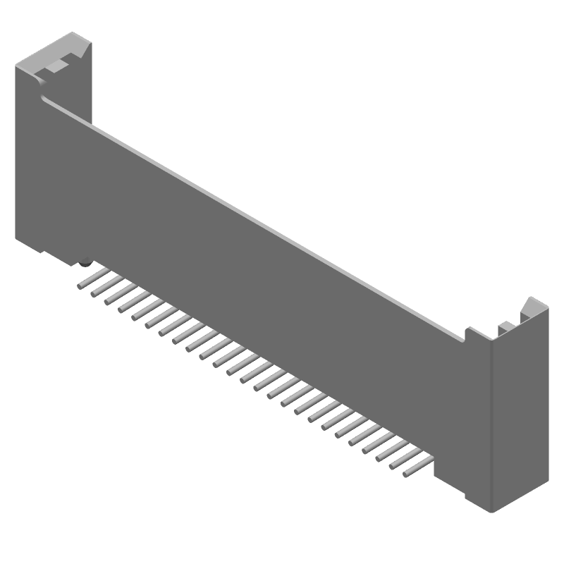 50 Pos 2 Row 0.05" Pitch Signal Header, Straight SMT, Black