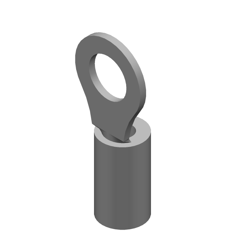 Insulated Ring Terminal, 14-16AWG, Copper, Tin, Blue, 600V