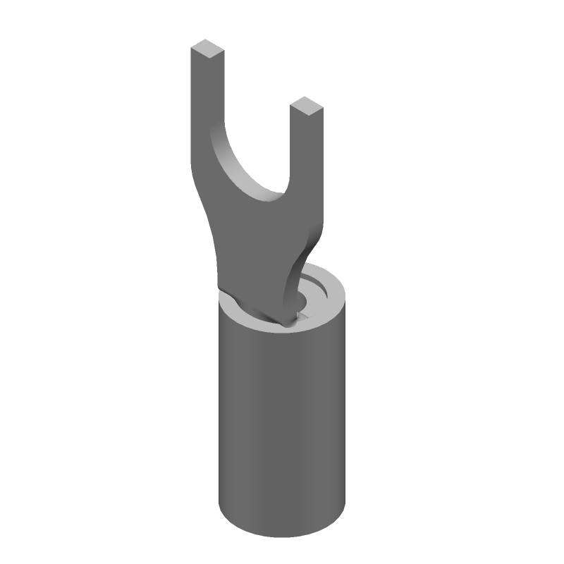 Crimp Spade Terminal, 18-22AWG, Copper, Tin Plated, Red, 600V