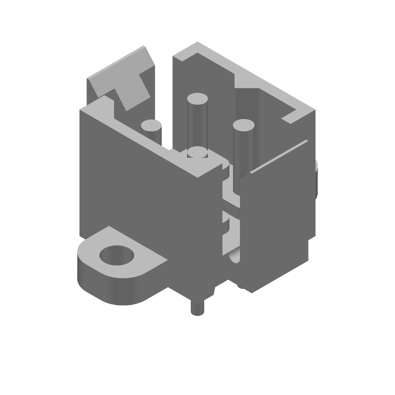 4 Pos Rectangular Connector, Male, 7.5A, 600V, Solder, Thru-Hole