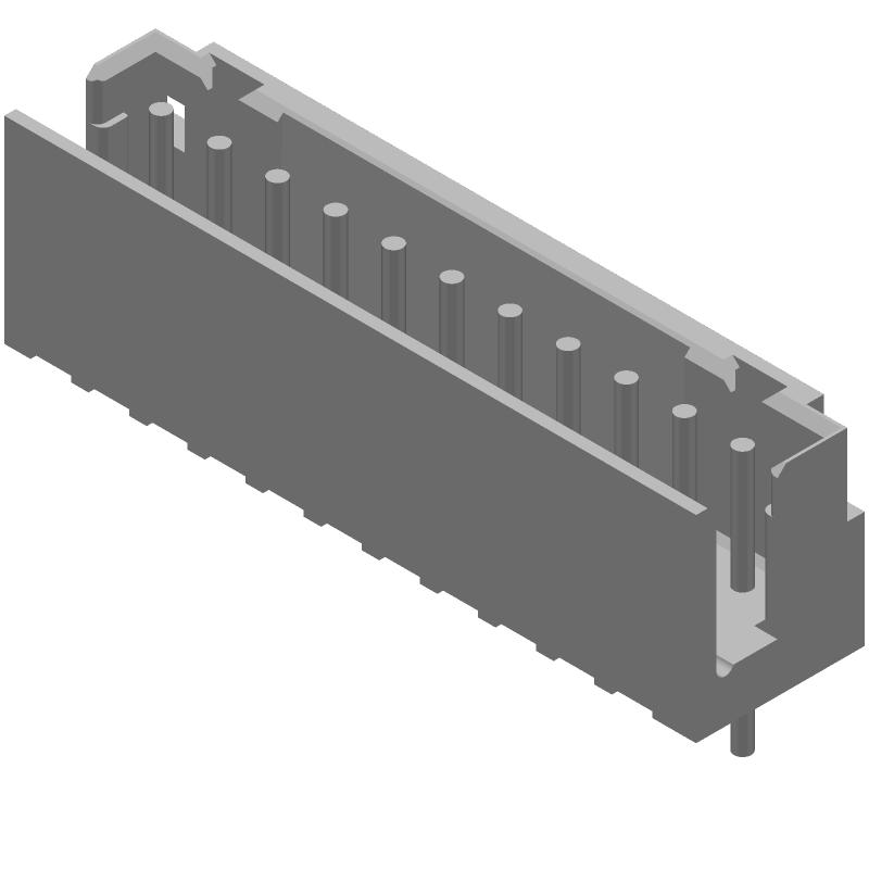 11 Pos 2mm Pitch Shrouded Header, Straight, Solder, 4A, 125V
