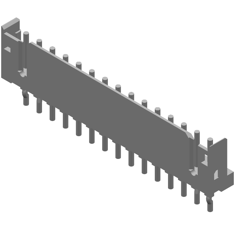 2mm Shrouded Header, 15 Pos, Straight, Thru-Hole, 2A, 125V