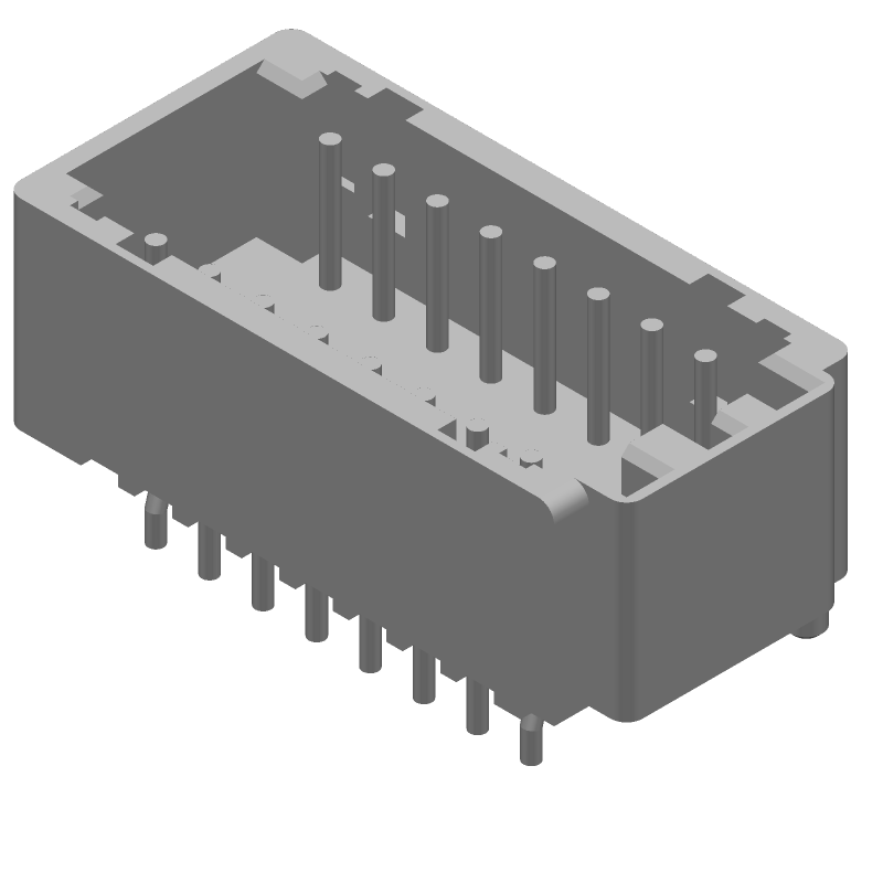 16 Pos 2mm Shrouded Header, Male, Straight, Thru-Hole, 4A