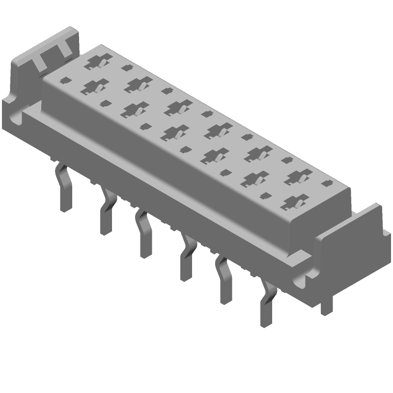 12 Pos 1.27mm Pitch Receptacle, 1.5A, 100V, Straight, Thru-Hole, Red