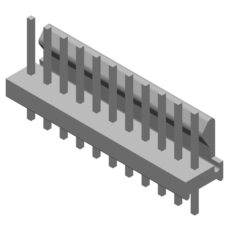 11 Pos 2.54mm Pitch Male Header, 5A, 250V, Tin Plated