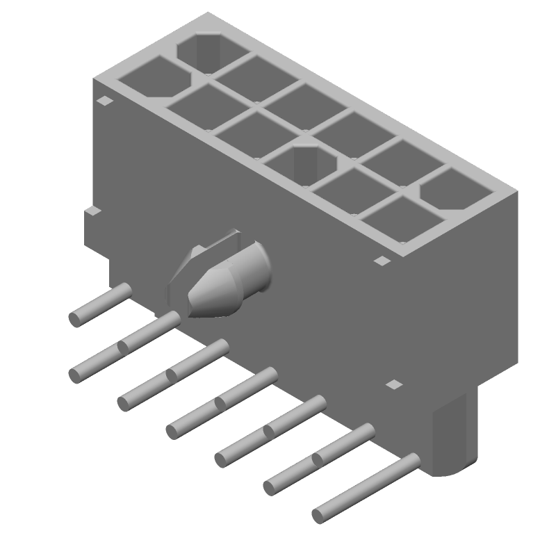12 Pos Power Connector, 9.5A, 600V, RA, Wire-to-Board, Gold/Tin