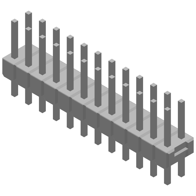 24 Pos 2.54mm Straight Header, Male Pin, Gold Plated