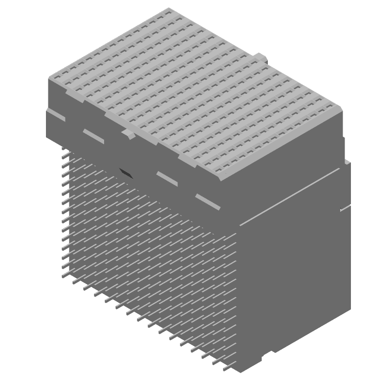 Right Angle Receptacle, 240 Pos, 16 Col, 5 DP/Col, 10Gbps, Press-Fit