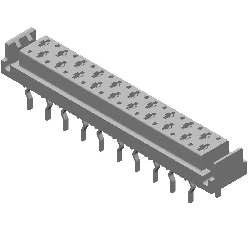 20 Pos Female Header, 1.5A, 100V, 0.05" Pitch, Through Hole