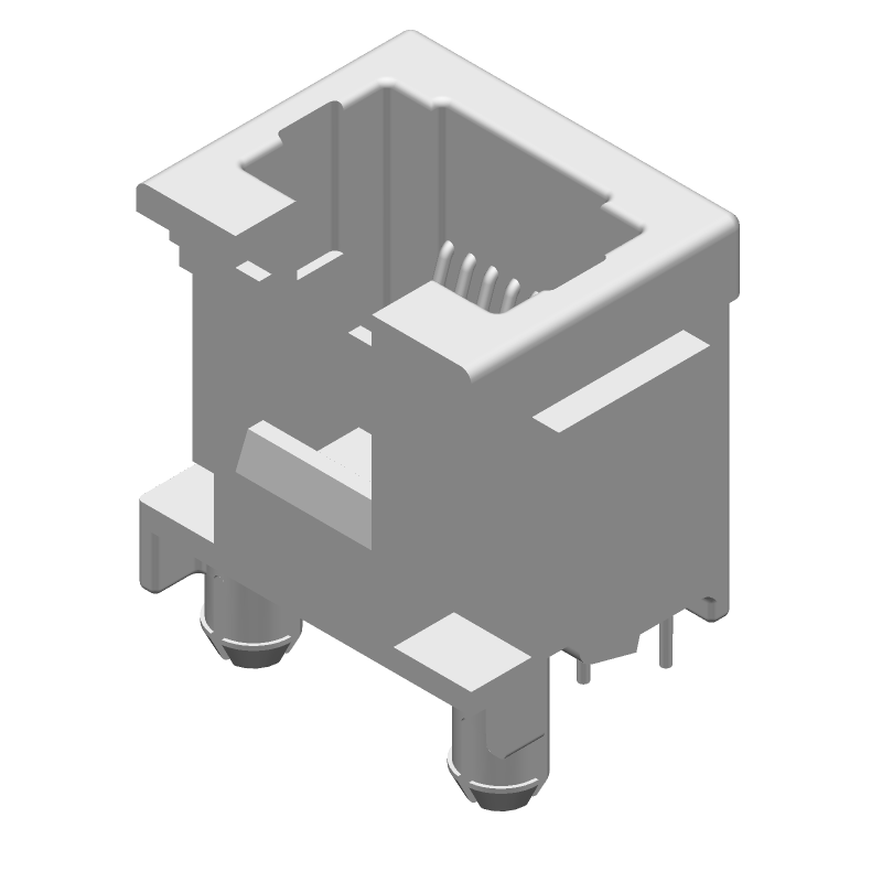 8/8 Pos Signal Modular Jack, Female, Straight, Solder, Unshielded