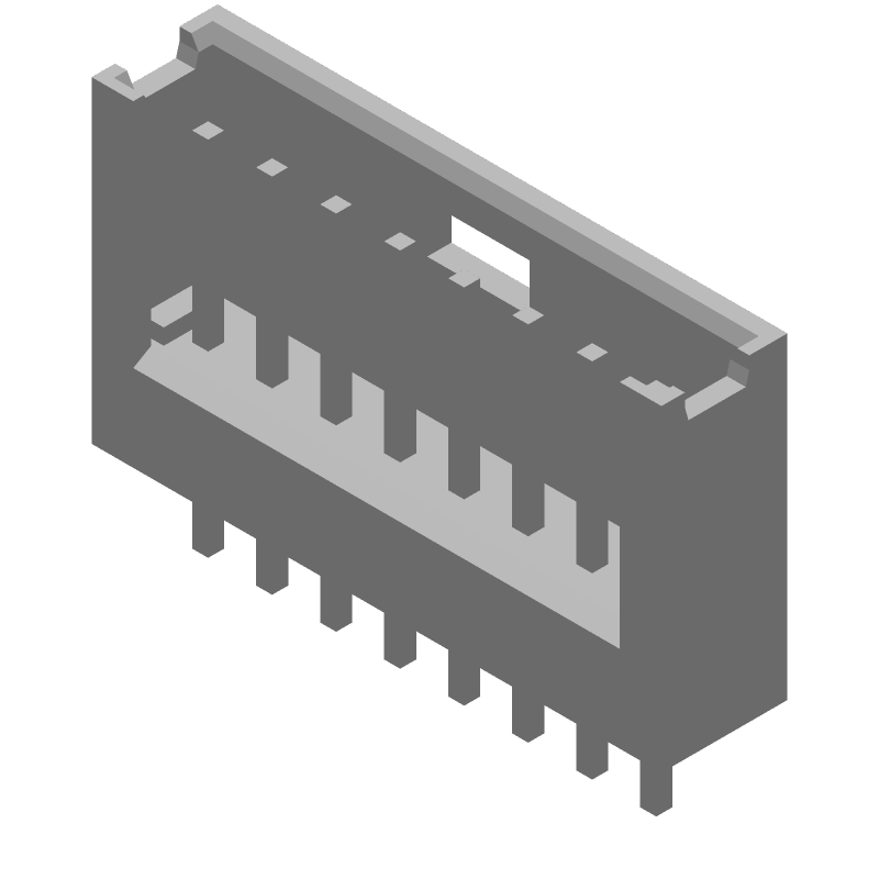 8 Pos 1 Row Male Header, 2.54mm Pitch, Gold Contact, 40V, 3A