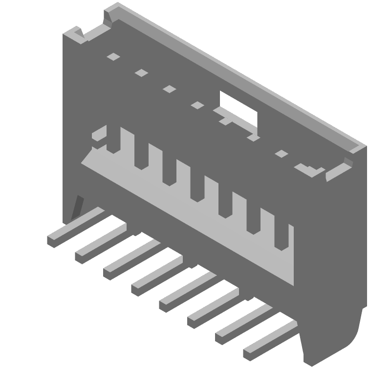 8 Pos 2.54mm RA Thru-Hole Header, Male Pin, 3A, Tin