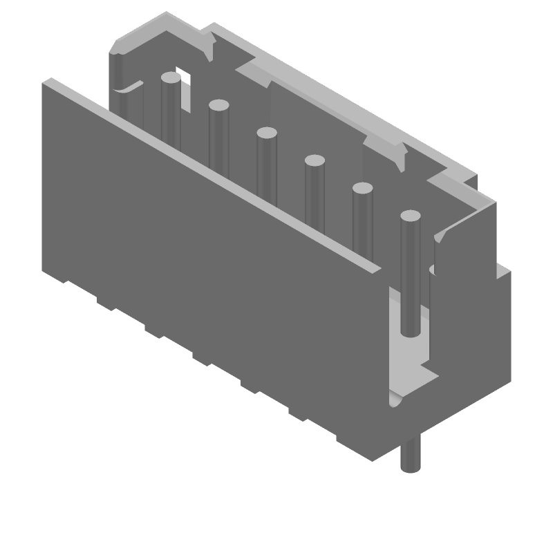 6 Pos 2mm Pitch Shrouded Header, Straight, Thru-Hole, 4A, Tin