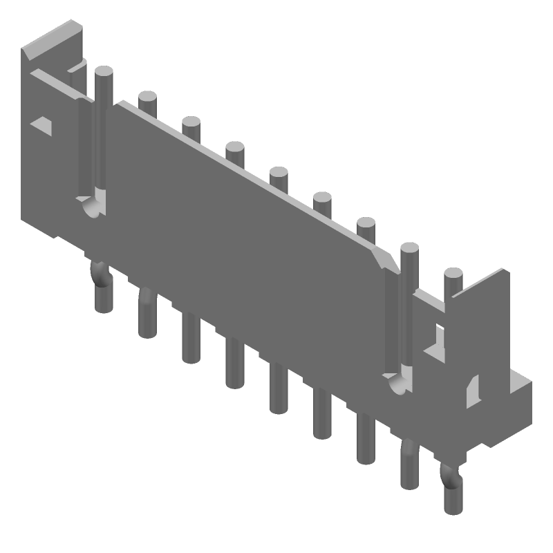 9 Pos 2mm Solder Header, Male, 4A, 125V, Thru-Hole