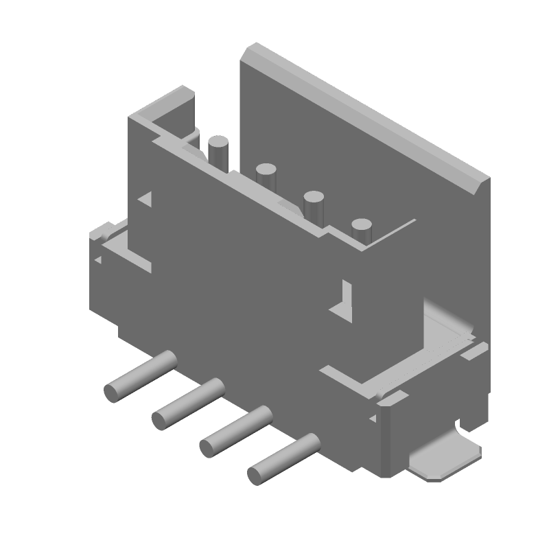 4 Pos 4A Male Pin Header, SMT, 2mm Pitch, Natural